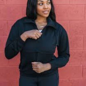 Zyia 1/4 Zip Black Jacket - XL